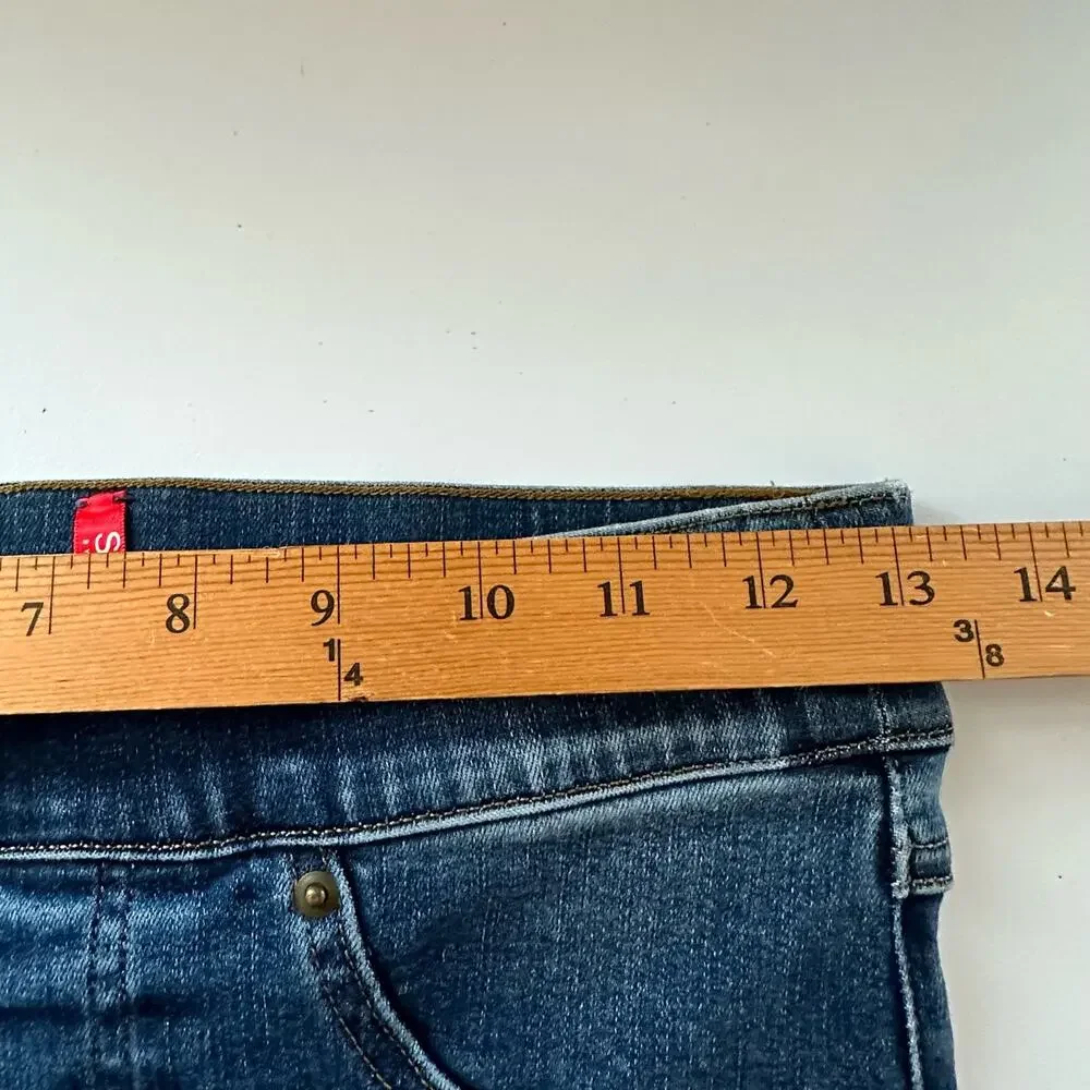 Spanx Jeans Womens Small Blue Skinny High Rise Raw Hem Slimming Stretch Casual
